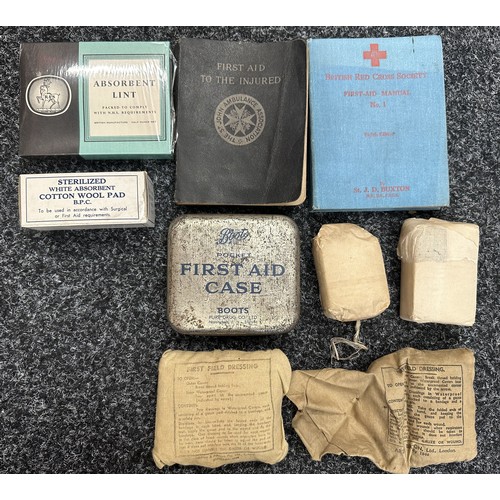 2269 - WW2 British Complete First Aid Outfit Book and ARP plus wartime First Aid kit and a 1955 dated First... 