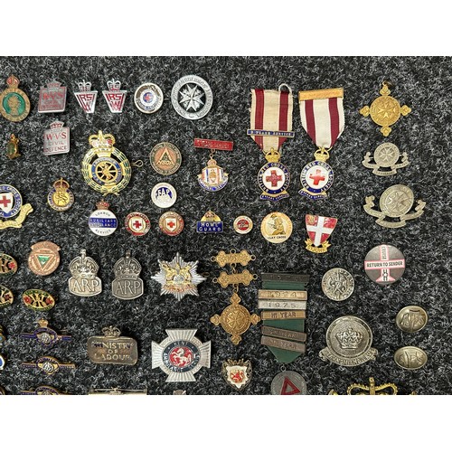 2272 - A collection of enamel lapel badges to include Royal British Legion, WVS Civil Defence, Womens Land ... 