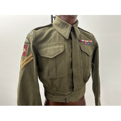 2273 - WW2 British Parachute Regiment Australian made Battledress Blouse named to  