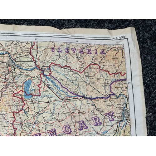 2276 - WW2 British Escape and Evasion Silk Map Sheet 43E / 43F. Double sided in colour covering Germany and... 