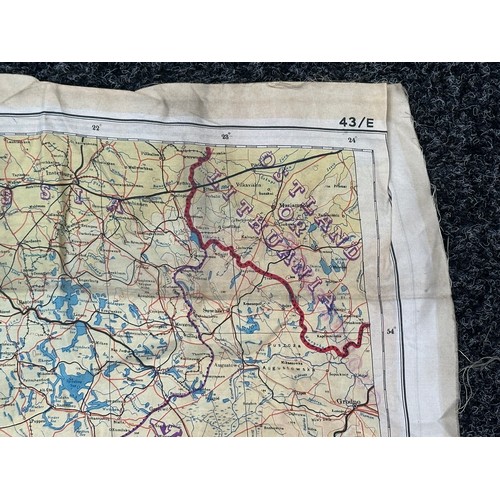 2276 - WW2 British Escape and Evasion Silk Map Sheet 43E / 43F. Double sided in colour covering Germany and... 