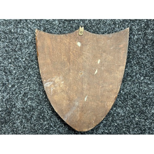 2277 - WW2 British Royal Artillery Trench Art Plaque made in Germany in 1945. Size 240mm x 217mm. Hanging h... 