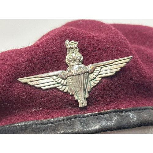 2278 - WW2 British Parachute Regt Red Beret size 6 7/8 ths maker marked 