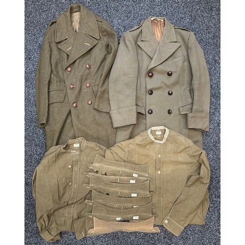 2280 - WW2 British Officers Greatcoats x 2, one is a 1940 pattern OR's greatcoat dated 1944 size 5 but fitt... 