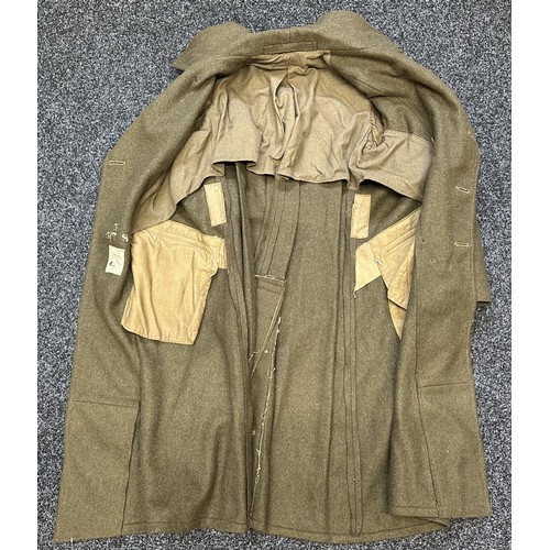 2280 - WW2 British Officers Greatcoats x 2, one is a 1940 pattern OR's greatcoat dated 1944 size 5 but fitt... 