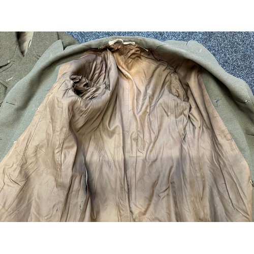 2280 - WW2 British Officers Greatcoats x 2, one is a 1940 pattern OR's greatcoat dated 1944 size 5 but fitt... 