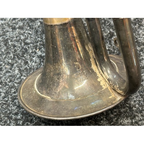 2281 - British Cavalry Trumpet, silver plated, maker marked 