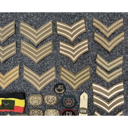 2282 - WW2 British Sgt's and Cpl's Rank Chevrons and Service Stripes, Warrant Officers Crowns, Trade badges... 