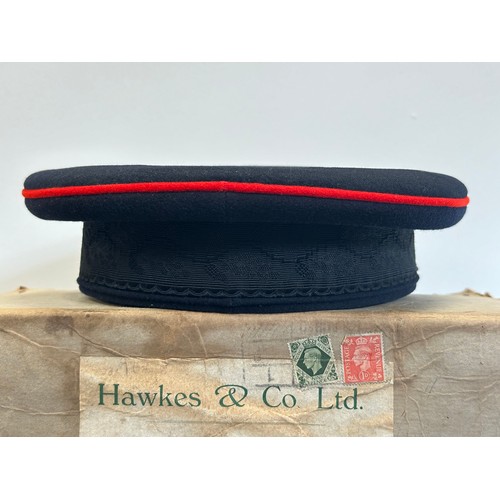 2286 - Postwar British Welsh Regt Officers Field Rank Dress Cap, complete with cap badge, maker marked 