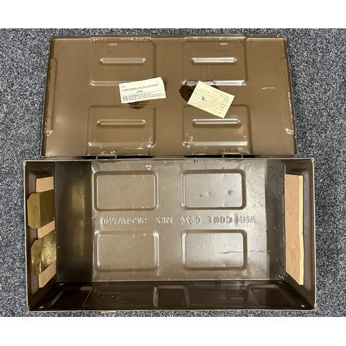 2297 - Four British Army Ammo boxes for 105mm L35A2 Rounds. Empty. Size 65cm x 34cm x 20cm (4)