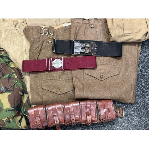 2302 - Mixed Militaria to include: Two pairs 1949 pattern Battledress Trousers both size 6 dated 1954: Thre... 