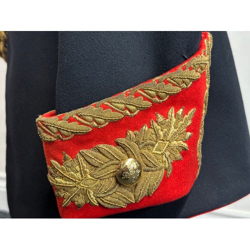 2303 - British Blues & Royals Captains Full Dress Uniform Tunic. Queens Crown buttons. Complete with aiguil... 