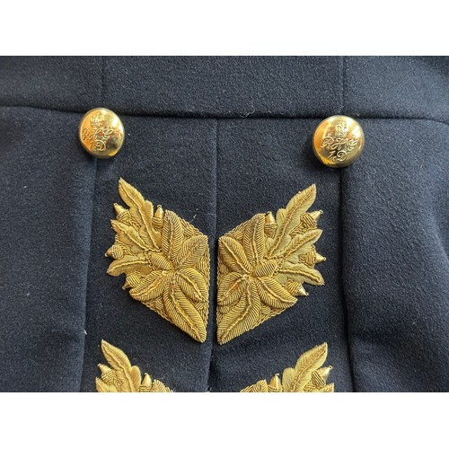 2303 - British Blues & Royals Captains Full Dress Uniform Tunic. Queens Crown buttons. Complete with aiguil... 