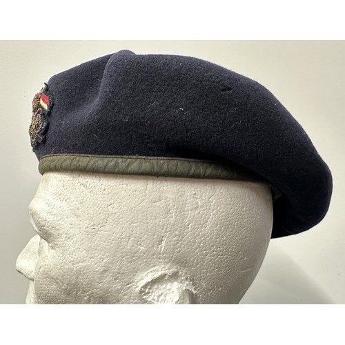 2306 - British Cavalry officers Beret with wire bullion embroidered cap badge for the 16th Lancers.