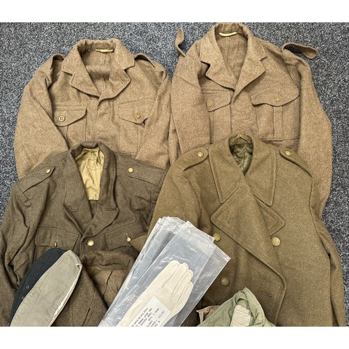 2309 - British 1949 Pattern Battledress Blouses. Both size 13 dated 1945. Buttons missing to shoulder strap... 