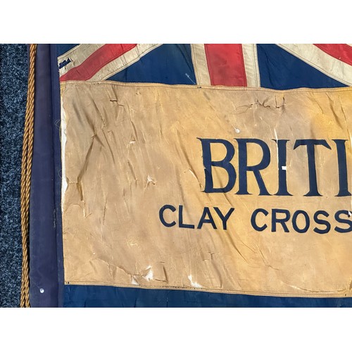 2313 - British Legion Standard for Clay Cross & District in relic condition. Complete with original pole, b... 