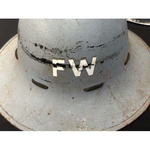 2317 - WW2 British Home Front Firewatchers helmet complete with size 7 liner dated 1941 and fitted with a c... 