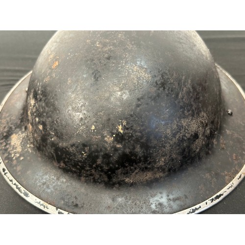 2317 - WW2 British Home Front Firewatchers helmet complete with size 7 liner dated 1941 and fitted with a c... 