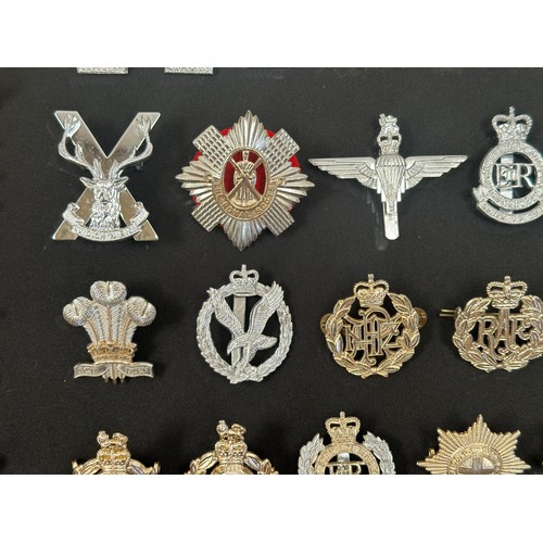 2318 - Post War British Army ERII Staybrite Cap badges, collar dogs, shoulder titles and buttons.