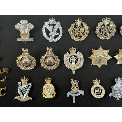 2318 - Post War British Army ERII Staybrite Cap badges, collar dogs, shoulder titles and buttons.