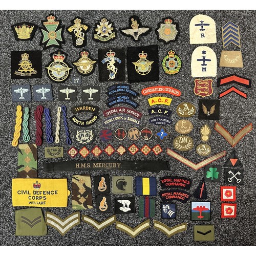 2319 - Mixed British cloth insignia most post war but including some WW2. Along with Veterans bullion wire ... 