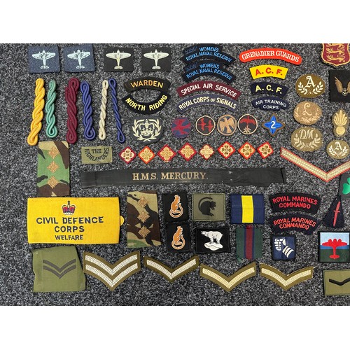 2319 - Mixed British cloth insignia most post war but including some WW2. Along with Veterans bullion wire ... 