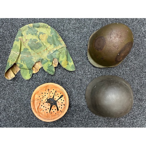 2322 - Post War Helmets and parts: Swedish Helmet: Russian Helmet: 1960's Vietnam era US M1 Mitchell Camo C... 