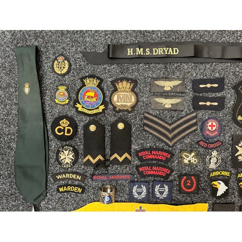 2323 - Mixed Militaria to include cloth insignia, RAF, RN, D-Day First Day Cover 1994 and D Day Stamps Set ... 