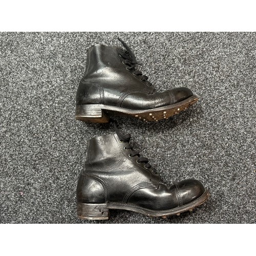 2325 - British Ammo Boots dated 1953, size 8 L complete with studs and toe and heel plates and a pair of Ca... 