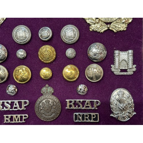 2330 - British Police badges, pre 1953 Kings Crown for Reigate, Metropolitain Special Constabulary in bronz... 