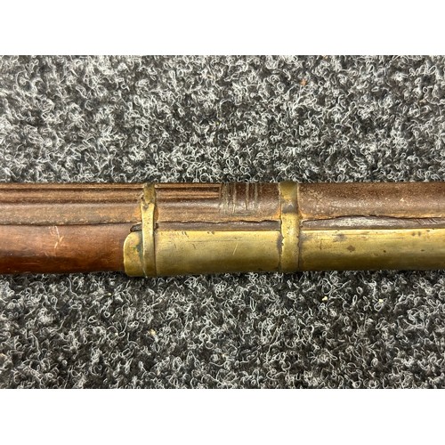 2332 - North African Matchlock Jezail Camel Gun with 94cm long barrel. Smoothbore approx. 14mm. Overall len... 