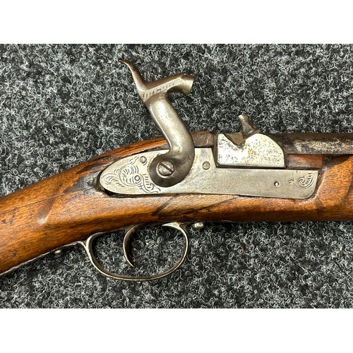 2333 - Percussion Cap Musket with 600mm long smoothbore barrel. Bore approx. 20mm. Working action which hol... 