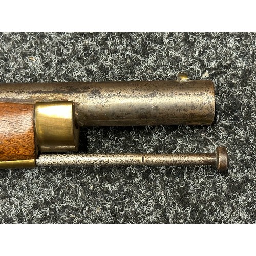 2333 - Percussion Cap Musket with 600mm long smoothbore barrel. Bore approx. 20mm. Working action which hol... 