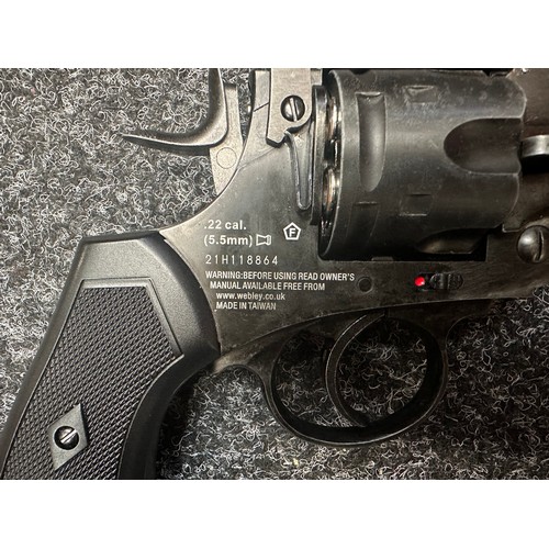 2339 - Air Soft WW1 Webley .455 Mark VI Revolver in .22 cal serial number 21H118864 housed in a custom made... 