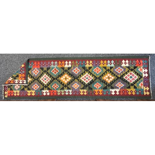 382 - Oriental Rugs and Carpets - a Maimana Kilim runner, 304cm x 83cm