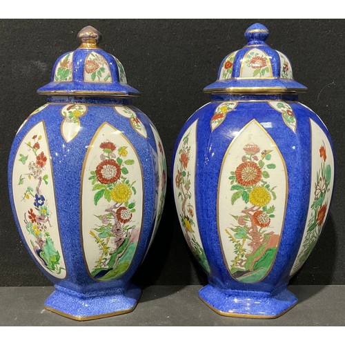 395 - A pair of Wilton Ware ginger jars and covers, 33.5cm, printed marks, c.1920