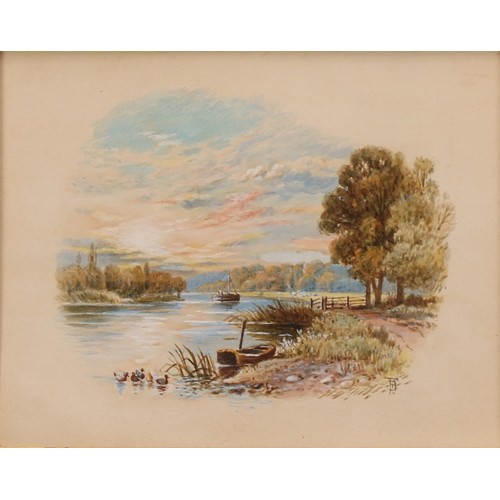 501 - After Myles Birket Foster
At Sonning on Thames,
bears monogram, watercolour, 13.5cm x 17cm