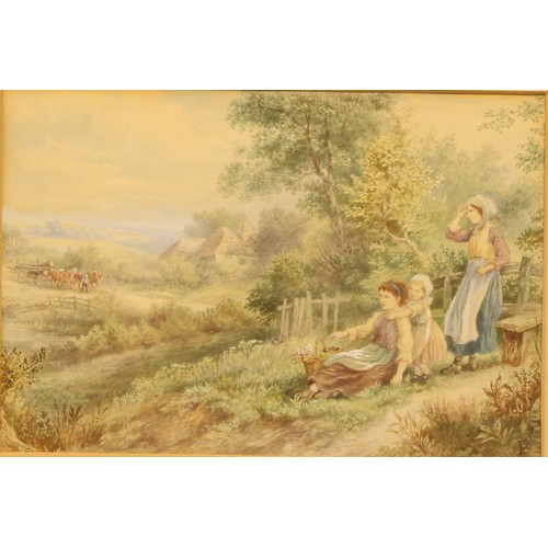 502 - In the manner of Birkett Foster
Gathering Blooms
bears monogram, watercolour, 19cm x 28.5cm