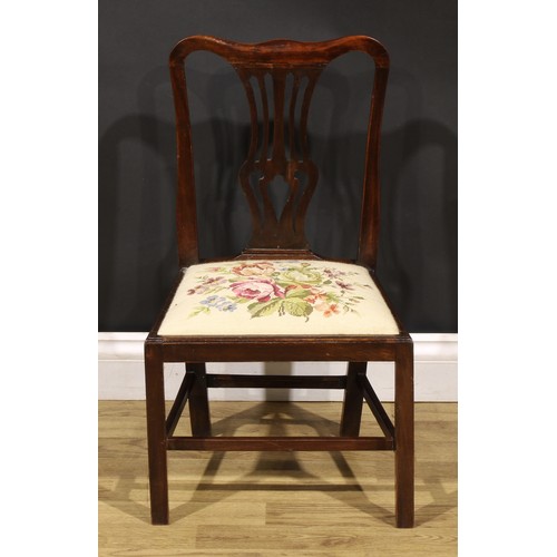 120 - A 19th century mahogany Chippendale design child’s chair, pierced splat, drop-in seat, 68cm high, 39... 