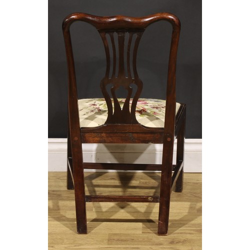 120 - A 19th century mahogany Chippendale design child’s chair, pierced splat, drop-in seat, 68cm high, 39... 