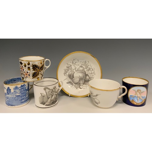 344 - A Spode Bat Printed cup, c.1800, probably pattern number 1922, decorated with a Mother and Child, pl... 