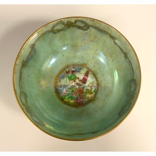 318 - A Wedgwood Fairyland Lustre Firbolgs pattern bowl designed by Daisy Makeig-Jones, the exterior in bl... 