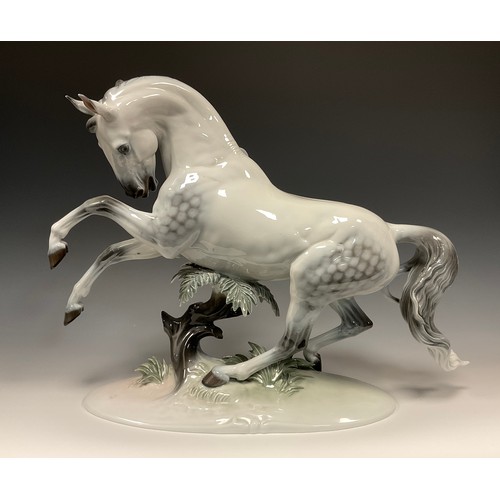 365 - A Rosenthal model, ‘Rampant Horse’, designed by Theodore Karner, 1934, 40cm high.