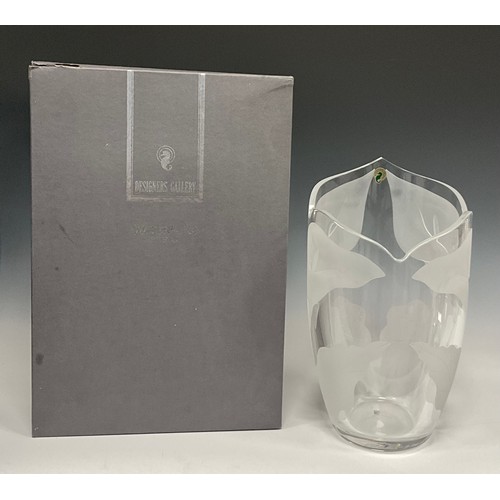 397 - A Waterford crystal Designers Gallery Lilies limited edition vase, designed and engraved by Eamonn H... 