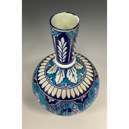 411 - A Huqqa vase, Jaipur, late 19th / early 20th century, 25cm high.