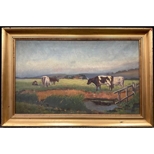 531 - John Bradford Jarvis (exh. RA, 1912), a pair, A Midsummer Evening on the Marsh, and Cattle on the Hi... 