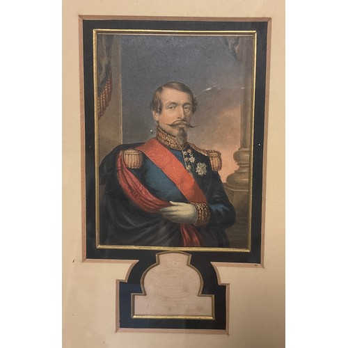 548 - A pair of 19th century Geoffrey Baxter prints, The Late Duke of Wellington & Vive L' Emperor Napoleo... 