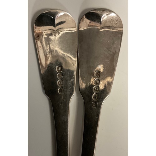 55 - A pair of George III silver embossed berry spoons, BA, London 1811, 4.92ozt (2)