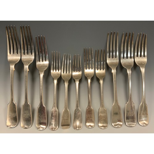 63 - A pair of Victorian silver forks, Samuel Hayne & Dudley Cater, London 1851, ;  Robert Wallis, London... 