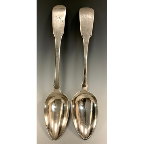 85 - A Victorian Scottish provincial silver table spoon, Joseph Pozzia & Robert Stewart, Elgin c.1840;  a... 